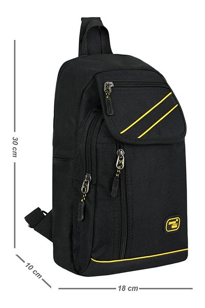 KAFF Black Multi-Eye Men's Cross Bodybag Shoulder and Chest Bag