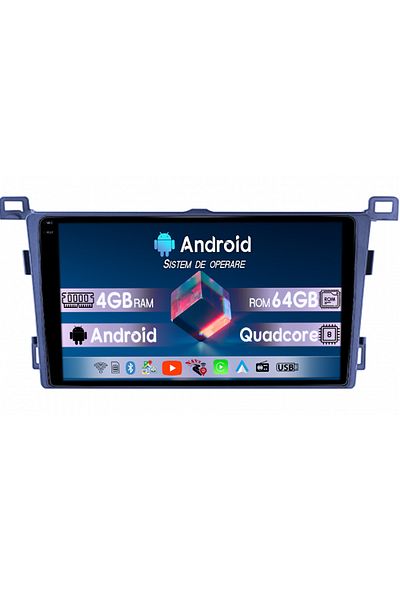 navi-it Navigatie dedicata Toyota RAV4 2013-2018, 4GB RAM 64GB ROM, Quad Core, Display 9" QLED 1K, Carplay,