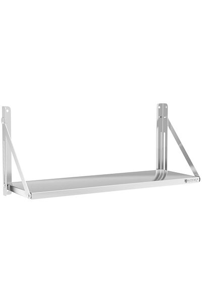 Royal Catering Raft de perete pliabil din oțel inoxidabil pentru catering, până la 40 kg, 100 x 30 cm