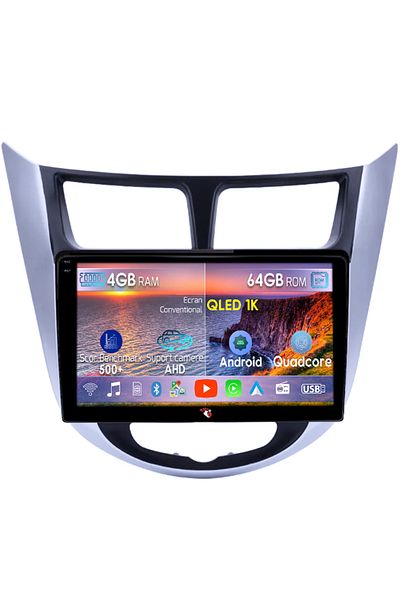 navi-it Navigatie dedicata Hyundai Accent 2010-2016, 4GB RAM 64GB ROM, Octacore, Android 14, Display QLED 1K