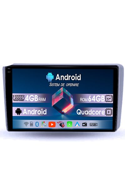 navi-it Navigatie dedicata Hyundai Getz 2004-2006, 4GB RAM 64GB ROM, Quad Core, Display 9" QLED 1K, Carplay,