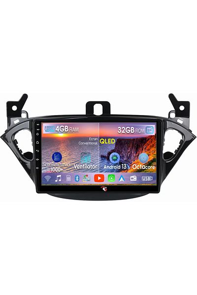 navi-it Dedicated navigation for Opel Corsa 2014-2019, 4 GB RAM 32 GB ROM, Android 13, QLED display, 9", DSP, Carplay