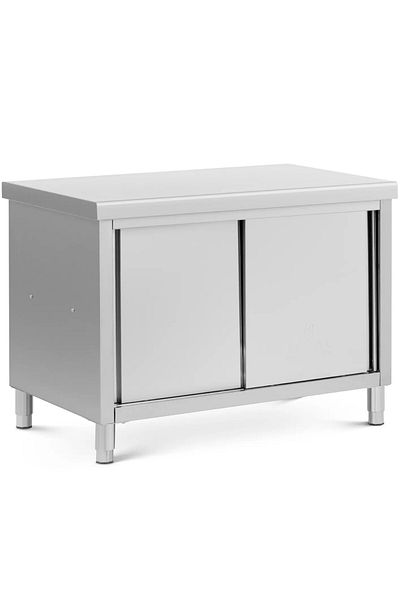 Royal Catering Stół blat roboczy centralny z szafką przelotową STAL 120 x 70 cm