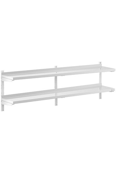 Royal Catering Raft dublu reglabil pentru catering, suspendat pe perete, din OȚEL, 200 x 30 cm