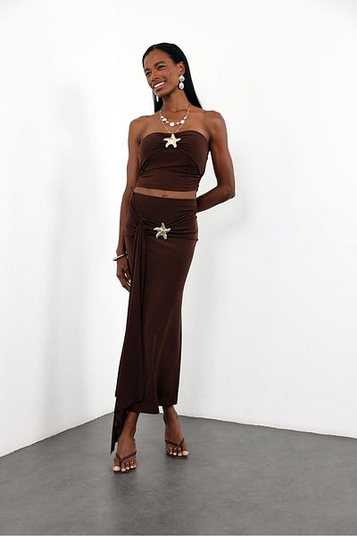 5in1Canpolat Brown Accessory Detailed Double Suit 0510