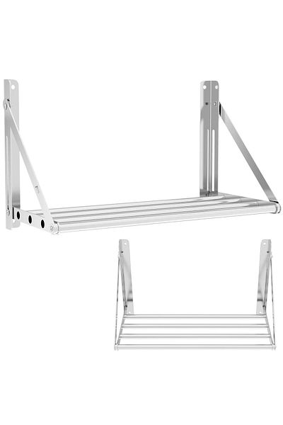 Royal Catering Raft de perete, tubular, pliabil, OȚEL, 60 x 30 cm