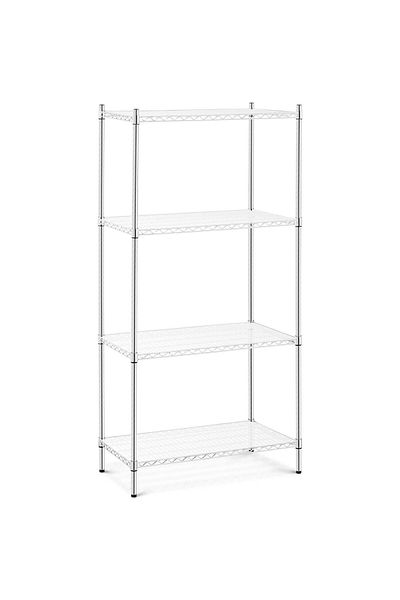 Royal Catering Raft de atelier din sârmă cromată cu 4 rafturi + 4 covorașe până la 1 t 1000 kg 90x45x180 cm