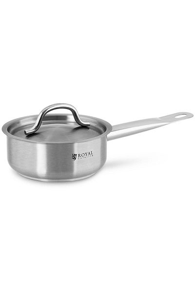 Royal Catering Rondel z pokrywką ze stali nierdzewnej grube dno 4mm 0.9L