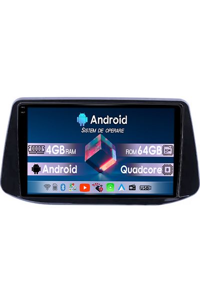 navi-it Navigatie dedicata HYUNDAI I30 2018, 4GB RAM 64GB ROM, Quad Core, Display 9" QLED 1K, Carplay, Andro