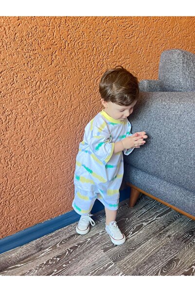 BabyDia White Bathing Pattern Shorts Oversize Set