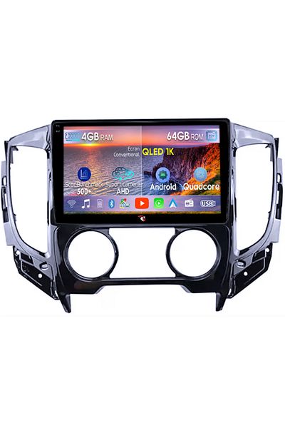 navi-it Dedicated navigation for Mitsubishi Triton 2015, 4GB RAM 64GB ROM, Octacore, Android 14, QLED 1K 9 Display
