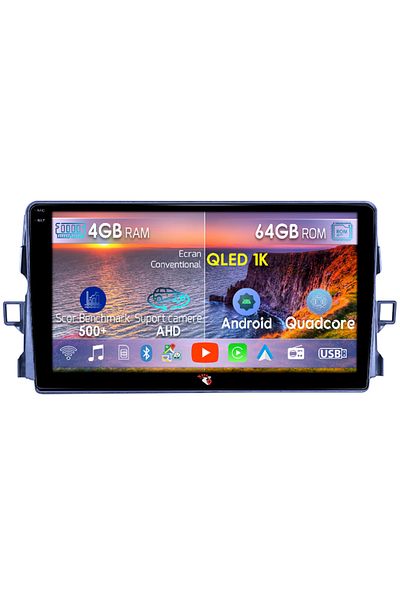 navi-it Navigatie dedicata Toyota Auris 2006-2011, 4GB RAM 64GB ROM, Octacore, Android 14, Display QLED 1K 9