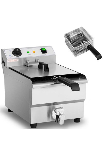 Royal Catering Frytownica elektryczna nastawna z kranem spustowym 230 V 3200 W 13 l