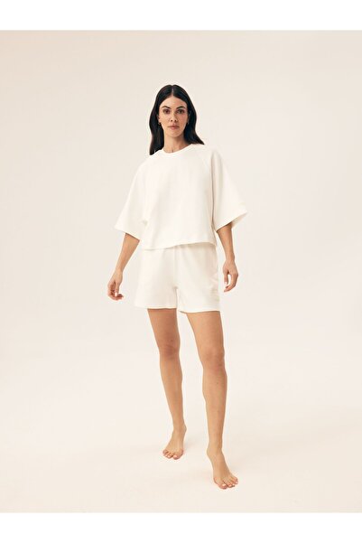 Bloovii Women's T-Shirt Boxy Wide Elbow Length Top Sleeve | Mavere