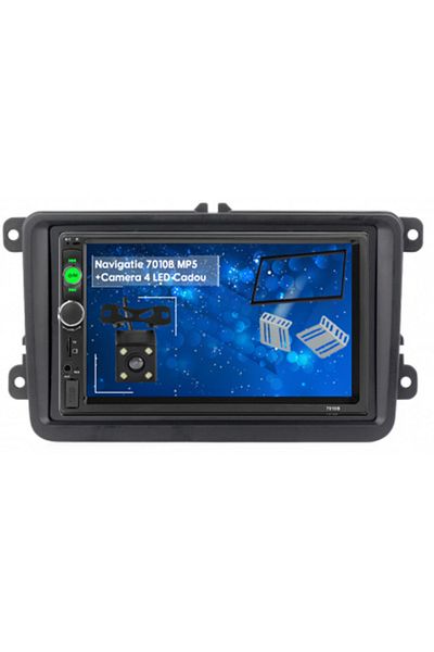navi-it Navigatie MirrorLink mp5 player auto 7010B compatibil cu Volkswagen, Rama 2Din, Suporti prindere, ca