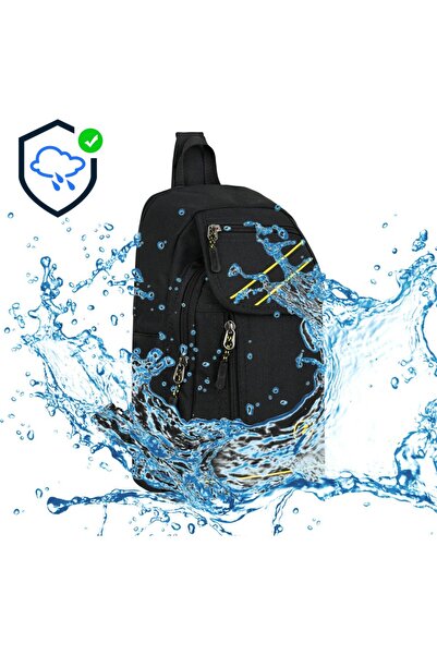 KAFF Black Multi-Eye Men's Cross Bodybag Shoulder and Chest Bag