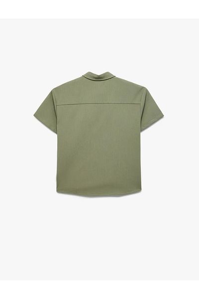 Koton Boy's Button Pocket Viscose Blended Basic Short Sleeve Shirt