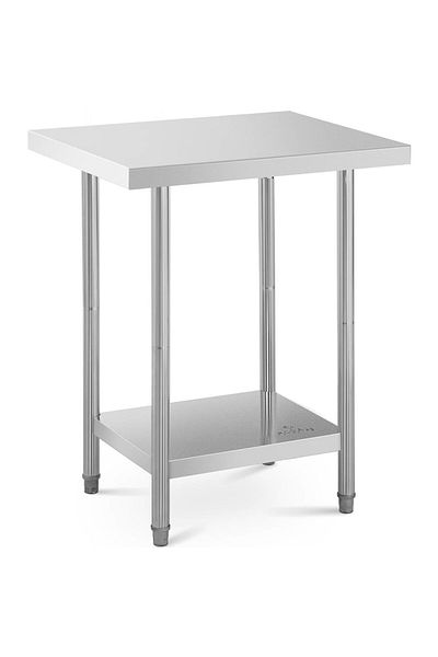 Royal Catering Stół stolik blat roboczy stalowy nierdzewny z półką 76x61cm