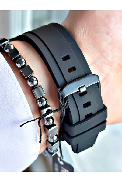 Ferrucci Ferruci Functıon Takvimli Kare Siyah Silikon Erkek Kol Saati