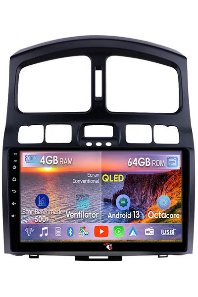 navi-it Navigatie dedicata Hyundai Santa Fe 2000-2012, 4GB RAM 64GB ROM, Octacore, Android 13, Display QLED