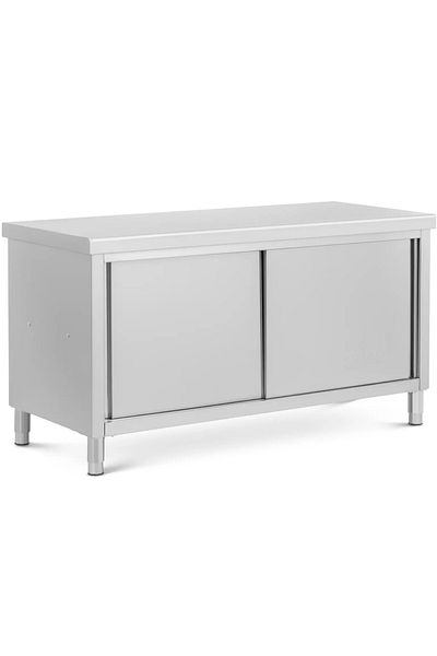 Royal Catering Stół blat roboczy centralny z szafką przelotową STAL 160 x 70 cm