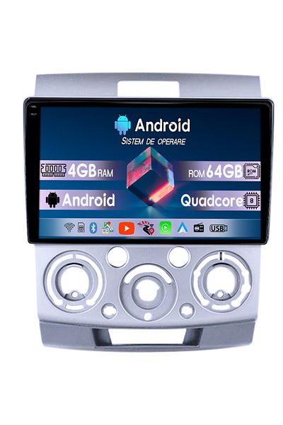 navi-it Navigatie dedicata Ford Ranger 2006-2011, 4GB RAM 64GB ROM, Quadcore, Android 14, Display QLED 1K 9"