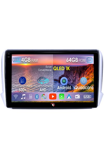 navi-it Navigatie dedicata Peugeot 2008 2013-2020, 4GB RAM 64GB ROM, Octacore, Android 14, Display QLED 1K 1