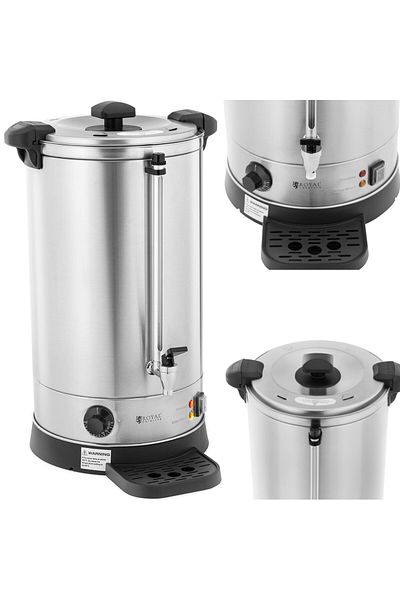 Royal Catering Warnik podgrzewacz do wody z podwójnymi ściankami i ociekaczem 19.7 L 2500 W srebrny