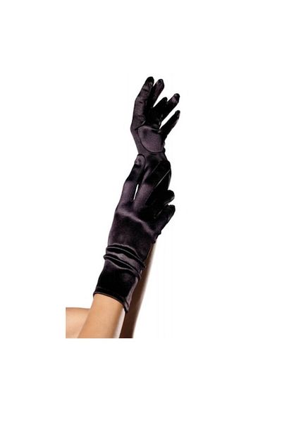 Leg Avenue - Satin Short Gloves, Black, One Size