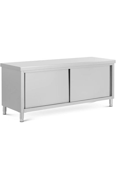 Royal Catering Stół blat roboczy centralny z szafką przelotową STAL 200 x 70 cm
