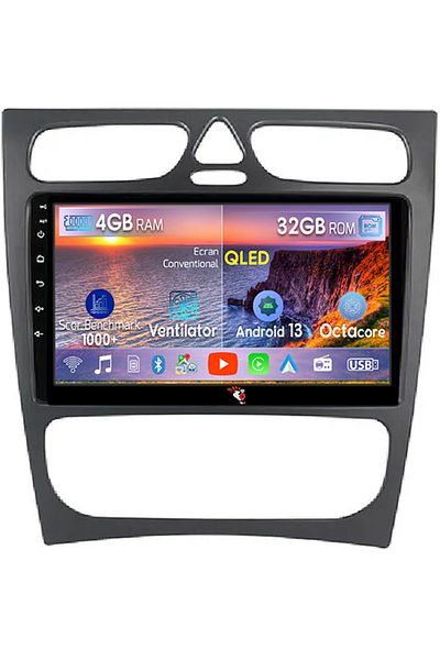 navi-it Navigatie dedicata Mercedes C-Class W203 / CLK 320 2000-2004, 4 GB RAM 32 ROM, Android 13, Display Q