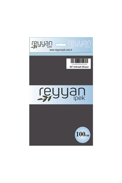 REYYAN İpek Düz Renk Yazma 100cm 107 Antrasit (Koyu) Tekli Poşet Yazma