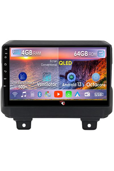 navi-it Navigatie dedicata Jeep Wrangler 2018-2019, 4GB RAM 64GB ROM, Octacore, Android 13, Display QLED 9",