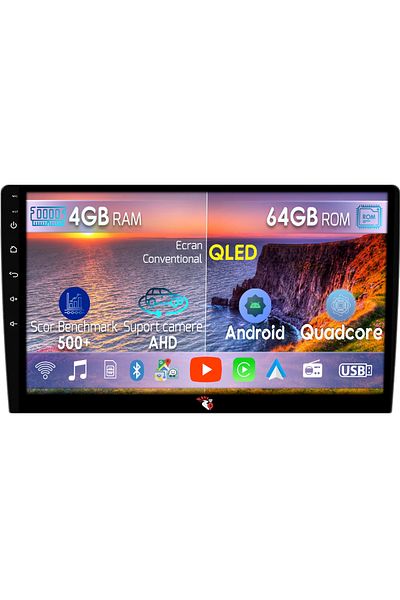 navi-it Navigatie universala, 4GB RAM 64GB ROM, Octacore, Display 9" QLED 1K, Carplay&Android Auto, Android