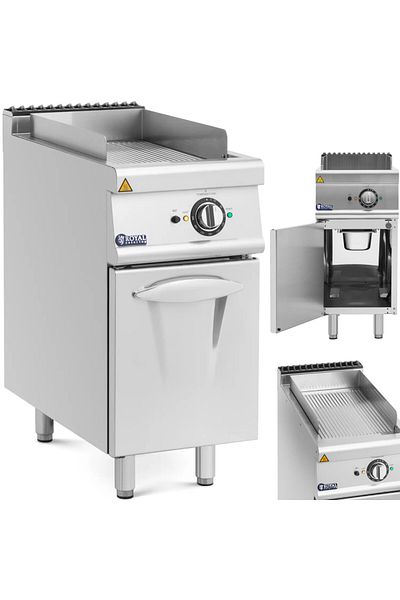 Royal Catering Płyta grillowa grill elektryczny ryflowany z szafką 33.5 x 55 cm 5.4 kW