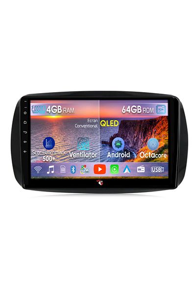 navi-it Navigatie dedicata Smart Fortwo dupa 2014, 4GB RAM 64GB ROM, Octacore, Android 13, Display QLED 9",