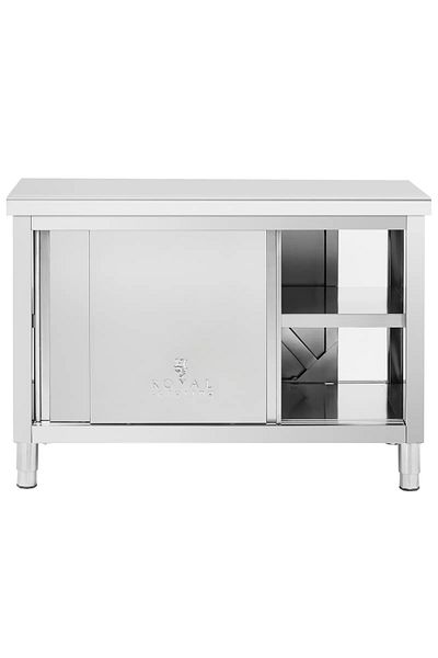 Royal Catering Stół blat roboczy centralny z szafką przelotową STAL 120 x 60 cm