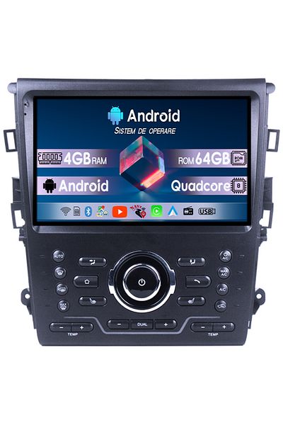 navi-it Navigatie dedicata Ford Mondeo 2014-2019, 4GB RAM 64GB ROM, Octacore, Android 14, Display QLED 1K 9"