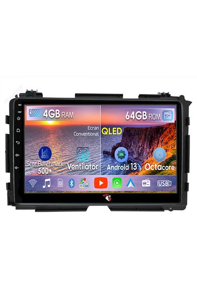 navi-it Navigatie dedicata Honda Vezel 2014/HR-V/XR-V, 4GB RAM 64GB ROM, Octacore, Android 13, Display QLED