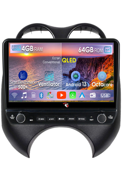 navi-it Navigatie dedicata March 2010-2013 & Micra 2010-2015 cu butoane rotative model 2024, 4 GB RAM 64 ROM