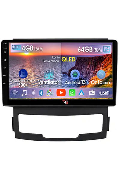 navi-it Dedicated navigation SsangYong Korando 2010-2013, 4GB RAM 64GB ROM, Octacore, Android 13, QLED display