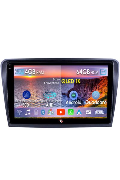 navi-it Navigatie dedicata Skoda Superb 2 2008-2015, 4GB RAM 64GB ROM, Octacore, Android 14, Display QLED 1K