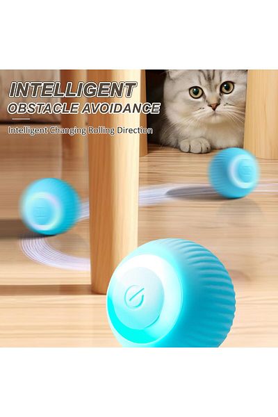 COOYA Interactive Cat Ball Toy,Intelligent Cat Toy with LED Light,Automatic Moving Rolling Ball for Indoor