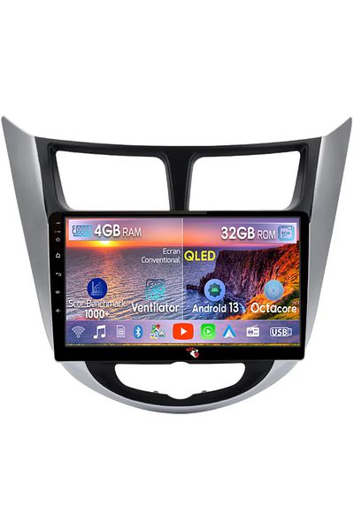 navi-it Navigatie dedicata Hyundai Accent 2010-2016, 4 GB RAM 32 ROM, Android 13, Display QLED, 9", DSP, Car
