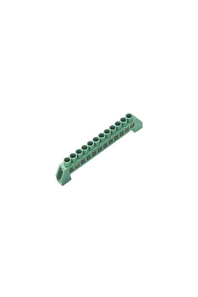 flores Set of 10 electrical terminal blocks, green, 12 holes