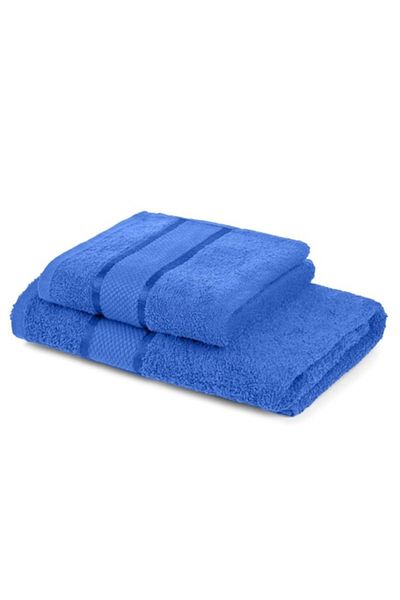 OEM Set of 2 bath towels, Cotton, 400g/m², 50x90cm/70x135cm, Light Blue