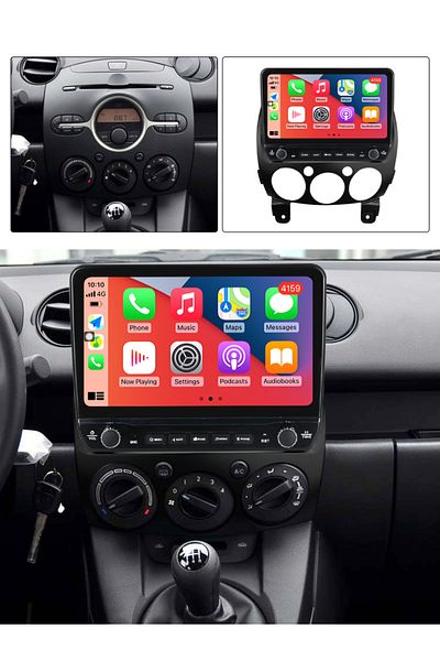navi-it Dedicated navigation Mazda 2 2007-2014 with rotary buttons model 2024, 4 GB RAM 64 ROM, Quadcore, Andr
