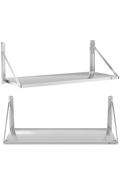 Royal Catering Raft de perete pliabil din oțel inoxidabil 120x45cm