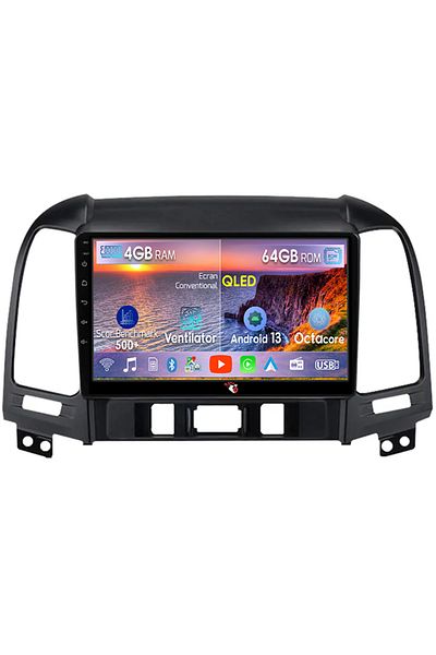 navi-it Navigatie dedicata Hyundai Santa Fe 2006-2012, 4GB RAM 64GB ROM, Octacore, Android 13, Display QLED