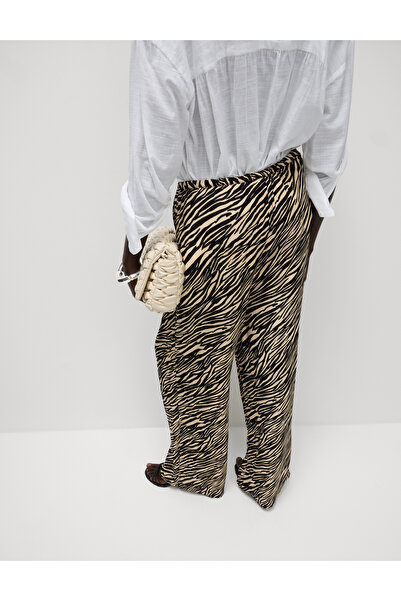 Marks & Spencer Hayvan Baskılı Büzgülü Wide Leg Pantolon